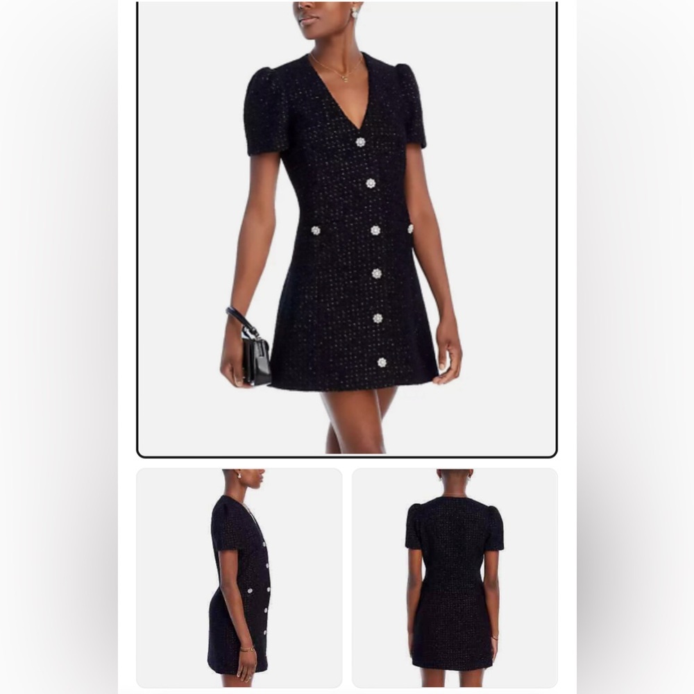 Aqua Button Down Blazer Tweed Dress